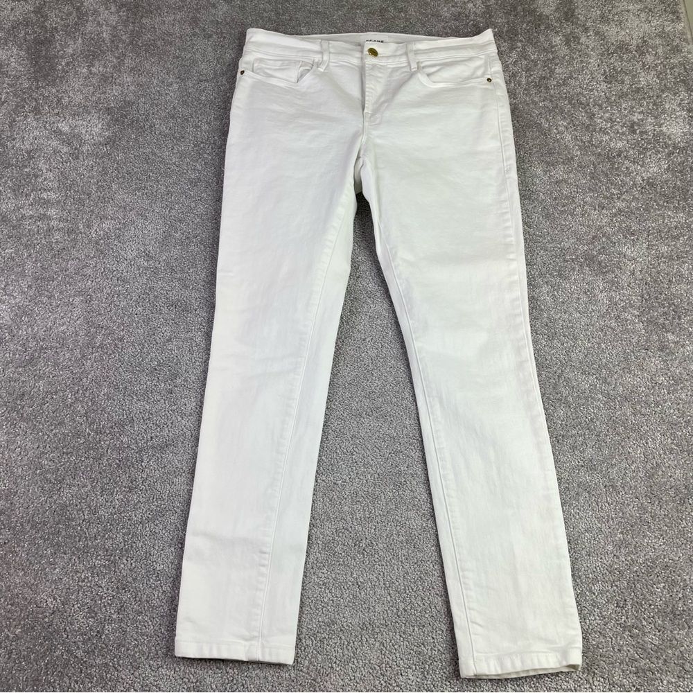 Frame Denim Le Garcon Jeans Women's 27 White Skinny Low Rise Stretch